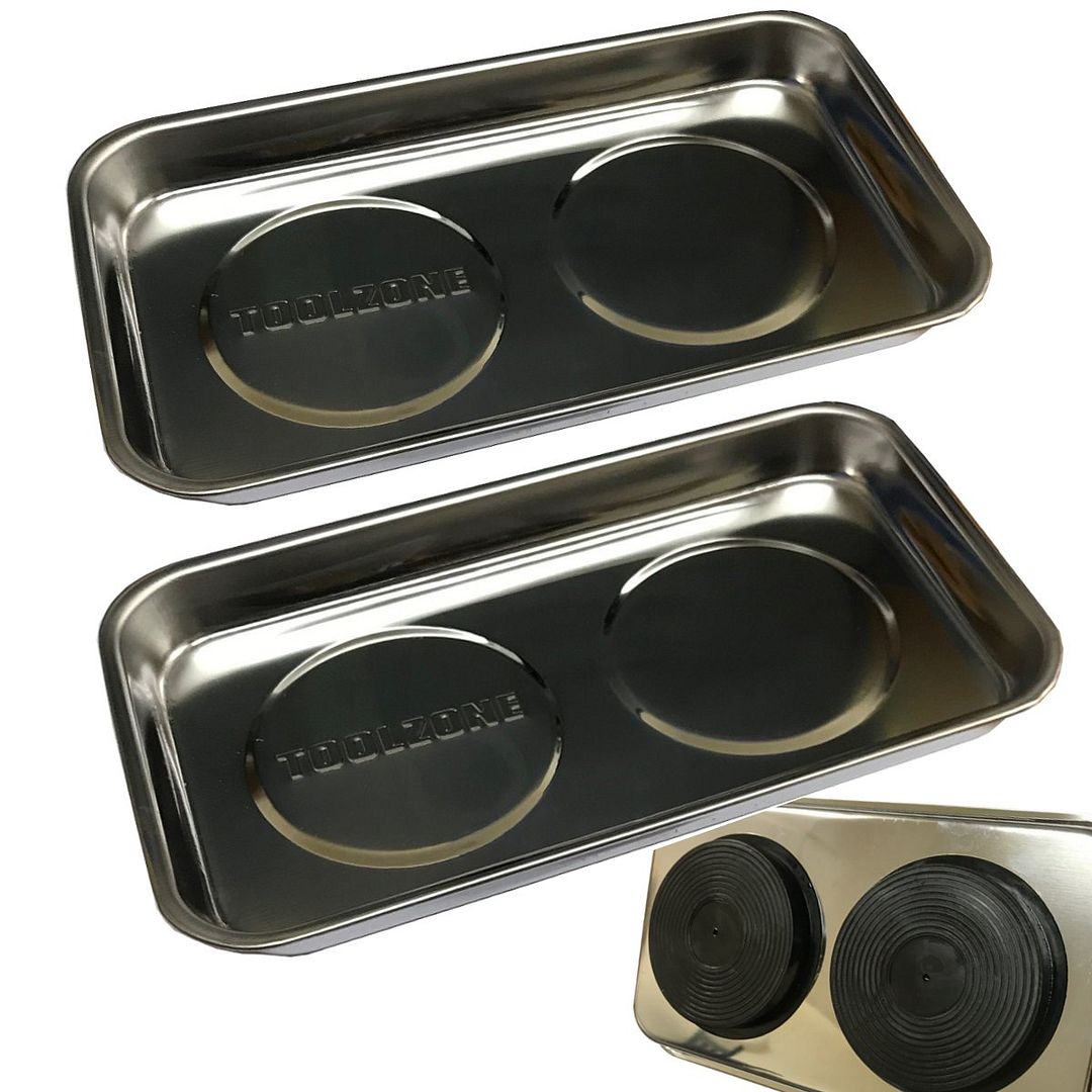 2 Rectangular Stainless Steel 230mm (9") Parts Trays